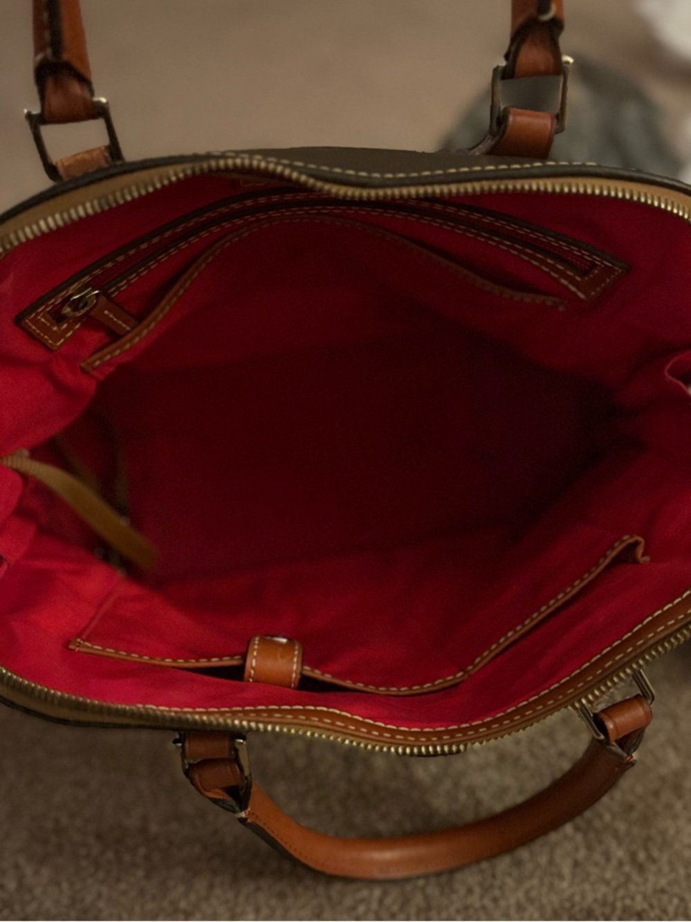 Dooney & Bourke Pebble Grain Domed Satchel in Brown Tmoro - Picture 4 of 9